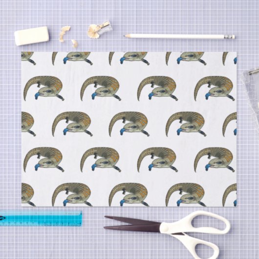 青い舌を使ったスケープの漫画イラストレーション 薄葉紙 (クラフト)