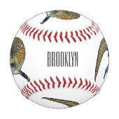 青い舌を使ったスケープの漫画イラストレーション 野球ボール (裏面)