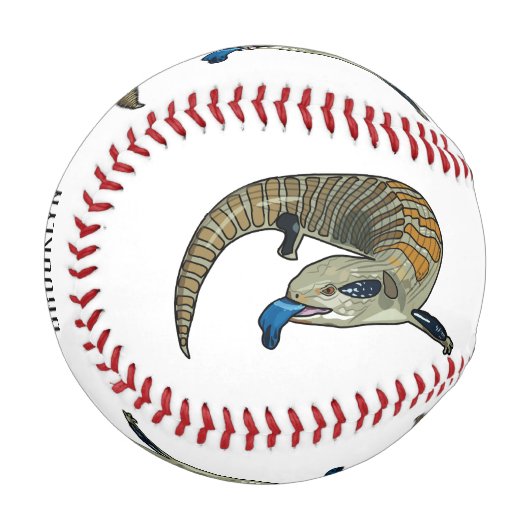 青い舌を使ったスケープの漫画イラストレーション 野球ボール (正面左)