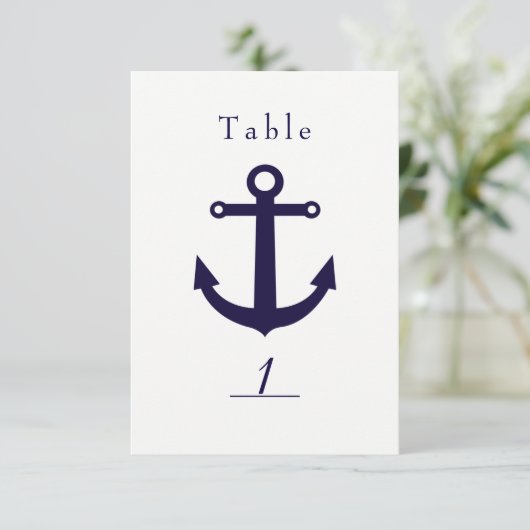 青い航海のいかりと白い表番号カード 招待状 (スタンド正面)