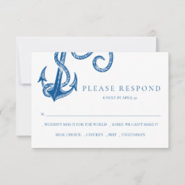 青い航海のいかり応答カード ノートカード