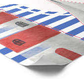 青い航海のその男の子のシャワー歓迎サイン ポスター (角)