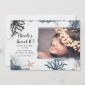 青い航海のコーラルウォーターの色の甘い16写真 招待状 (正面)