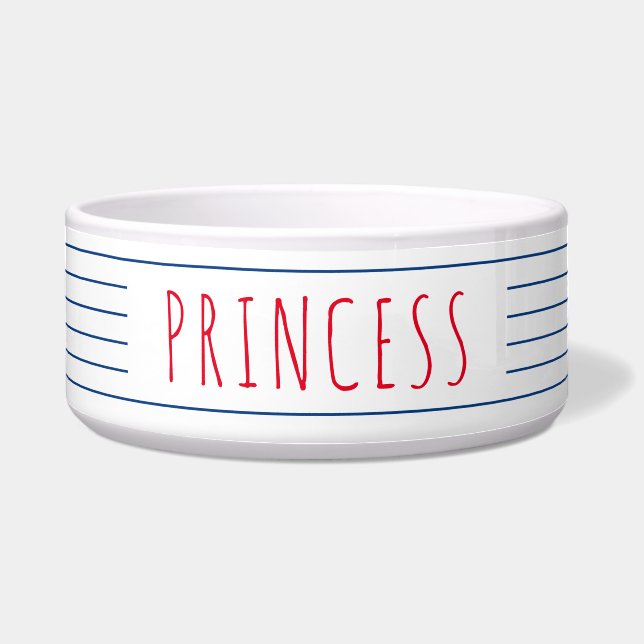 青い航海のストライプと赤い夏 ボウル (正面)