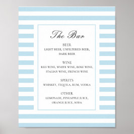 青い航海のストライプ。エレガントなウェディングドリンクバー ポスター