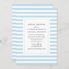 青い航海のストライプ。ストライプのブライダルシャワー 招待状