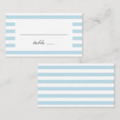 青い航海のストライプ。ストライプのモダン結婚の プレイスカード (正面/裏面)