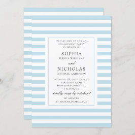 青い航海のストライプ。ストライプの婚約パーティ 招待状