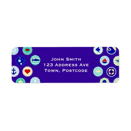 青い航海のセーラーパターン ラベル (正面)