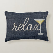 青い航海のデニムのロープ アクセントクッション (正面)