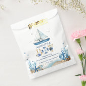 青い航海のボートアホイ男の子の赤ちゃんシャワー フェイバーバッグ (封をした状態)