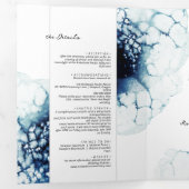 青い航海の宛先ウェディング3つ折り文字 三つ折り招待状 (内部最初)