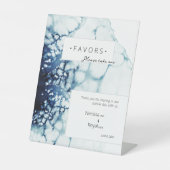 青い航海の目的地の結婚式の好意 台座サイン (正面)