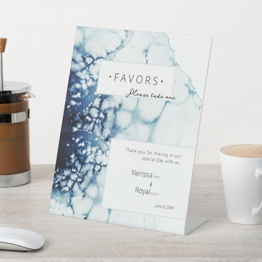 青い航海の目的地の結婚式の好意 台座サイン (インサイチュ)