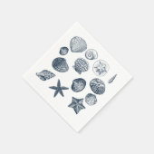 青い航海の貝殻 スタンダードカクテルナプキン (角)