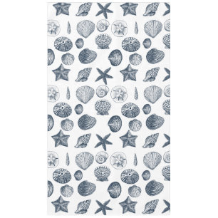 青い航海の貝殻 テーブルクロス