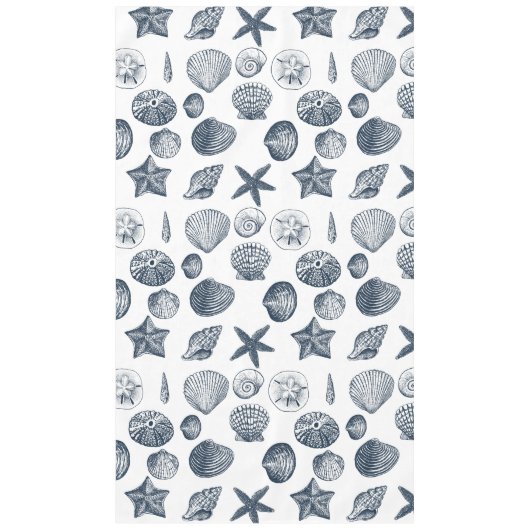 青い航海の貝殻 テーブルクロス (正面)