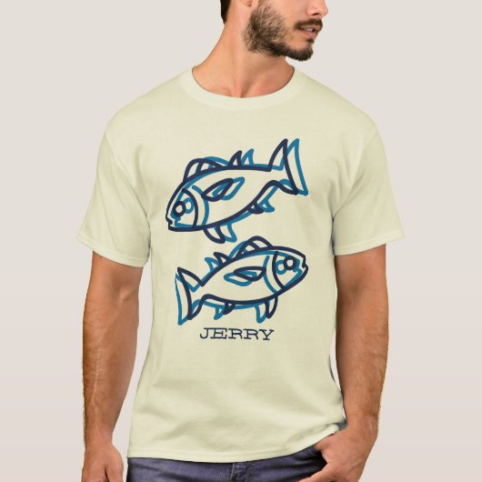 青い航海の魚 Tシャツ (正面)