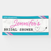 青い航空券のウェディングシャワー 横断幕 (横)