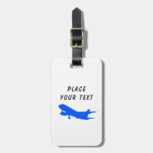 青い航空機用荷物タグと情報 ラゲッジタグ (正面縦)