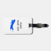 青い航空機用荷物タグと情報 ラゲッジタグ (裏面横)