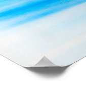 青い船に帆船海 ポスター (角)