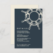 青い船の車輪 |の結婚ゲスト詳細 招待状 (正面/裏面)