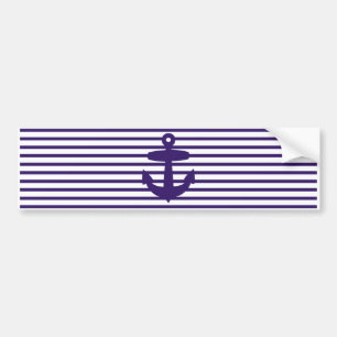 青い船員を持つ海軍いかりは縞で飾ります バンパーステッカー