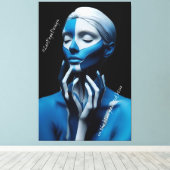 青い色で、青い色で、青い色彩の鮮やか色で キャンバスプリント (インサイチュ (ウッドフロア))