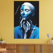 青い色で、青い色で、青い色彩の鮮やか色で キャンバスプリント (インサイチュ (リビング))