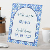 青い色のウェルカムサイン 台座サイン (インサイチュ)