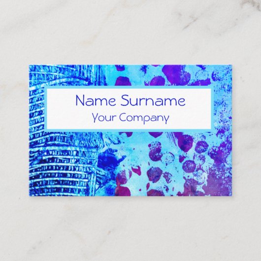 青い色のパターン 名刺 (正面)