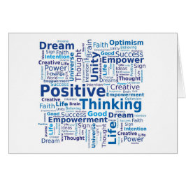 青い色の前向きで考えるな単語の雲