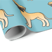 青い色の子犬の子犬のパターン ラッピングペーパー (ロールコーナー)