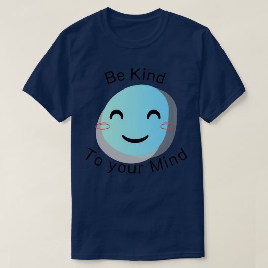 青い色の心に優しい Tシャツ (デザイン正面)