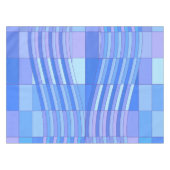 青い色の波状の長方形 テーブルクロス (正面(横))