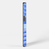 青い色の波状の長方形 iPhoneケース (右側面)