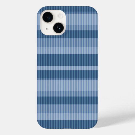 青い色の縦ストライプのパターン Case-Mate iPhoneケース (裏面)