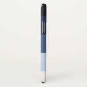 青い色の色グラデーションのストライプパーソナライズされた名前 Case-Mate iPhoneケース (裏面/右)