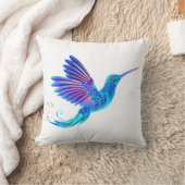 青い色の装飾用ハミングバード クッション (ブランケット)