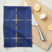 青い色の青、金ゴールド、銀に塗る キッチンタオル (四つ折り)