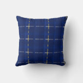 青い色の青、金ゴールド、銀に塗る クッション (裏面)