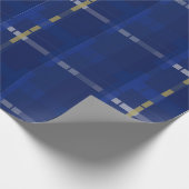 青い色の青、金ゴールド、銀に塗る ラッピングペーパー (角)