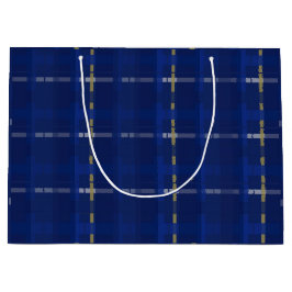 青い色の青、金ゴールド、銀に塗る ラージペーパーバッグ