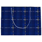 青い色の青、金ゴールド、銀に塗る ラージペーパーバッグ (裏面)