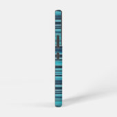 青い色ストライプの SAMSUNG GALAXYケース (右側面)