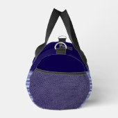 青い色ブロック(青い白黒の色ストライプ) ダッフルバッグ (右)