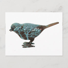 青い色合いのスズメの夢のようなイメージ ポストカード
