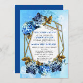 青い色合いの水彩確認招待状 招待状 (正面/裏面)
