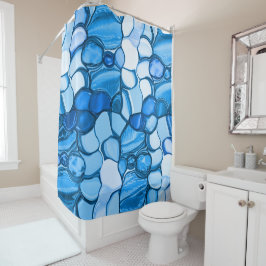 青い色合いの石のように丸王室のい シャワーカーテン